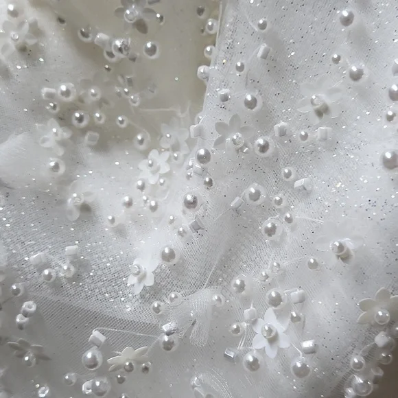 Mac Duggal 11624 White Beaded Bodice Gown 16 NWT - Picture 4 of 8